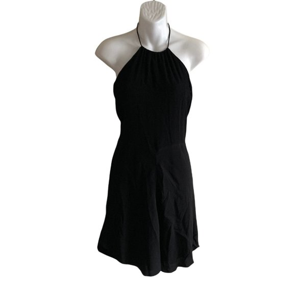 Aritzia Wilfred Free Halter Neck Black Dress